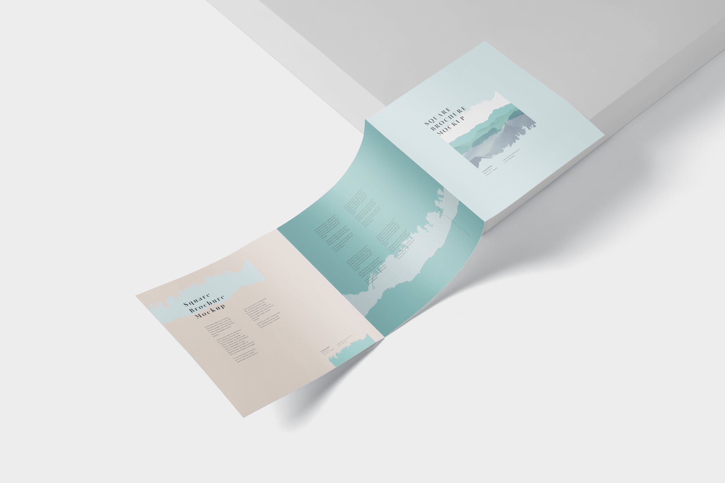 方形三折页宣传册传单印刷效果图样机第一素材精选 Tri-Fold Brochure Mock-Up – Square插图