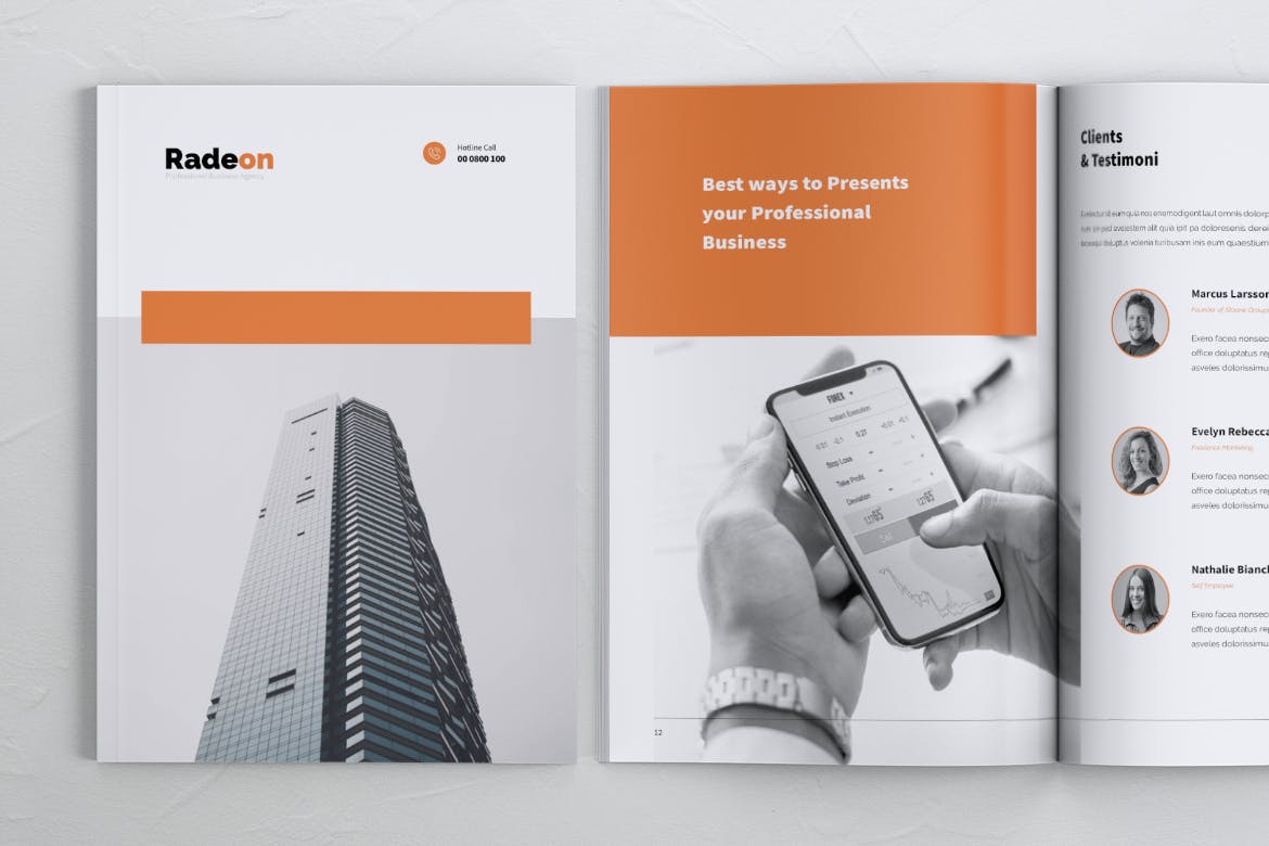 创意代理公司简介宣传画册&服务手册设计模板 RADEON Creative Agency Company Profile Brochures插图(6)
