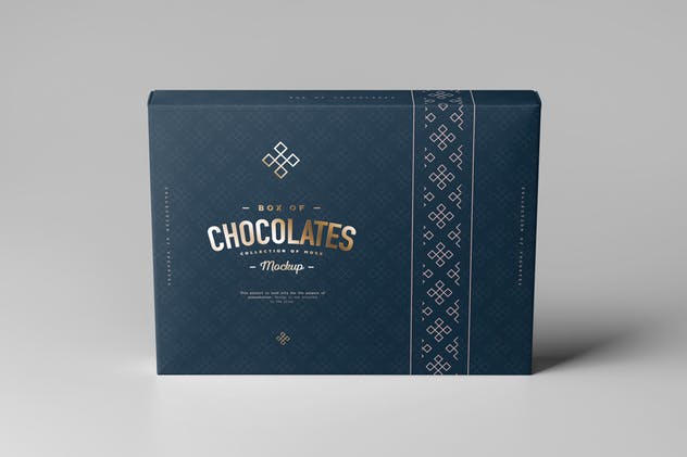 巧克力包装盒外观设计图第一素材精选模板 Box Of Chocolates Mock-up插图(5)