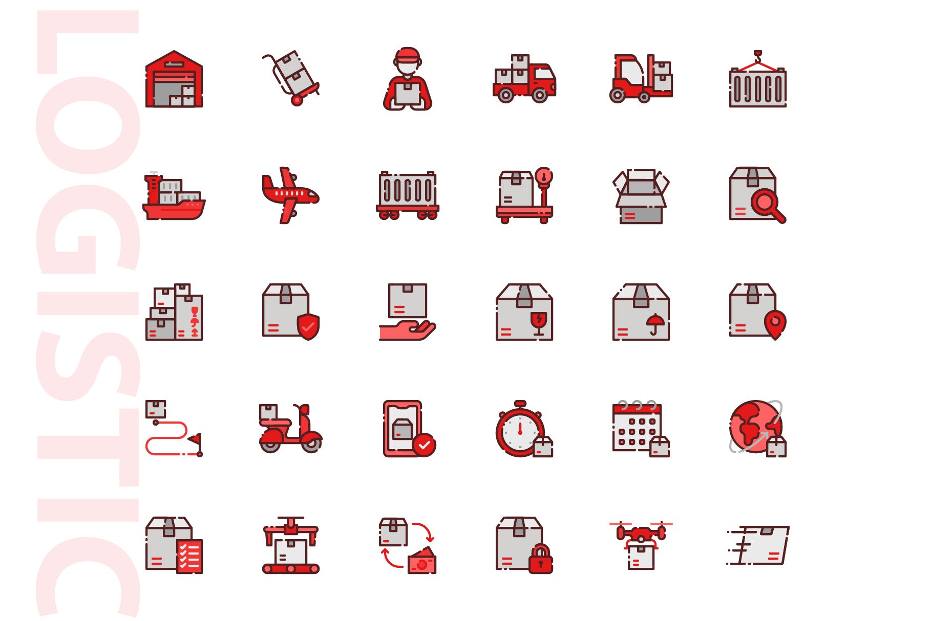 30枚物流运输填充第一素材精选图标素材 Logistic Filled插图(3)
