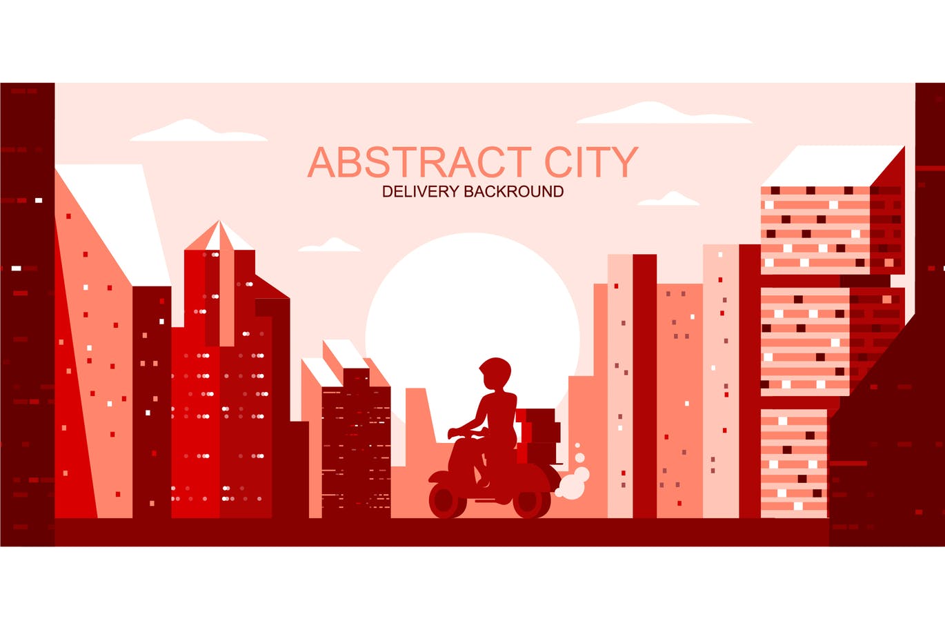 城市物流配送主题网站Header设计矢量插画蚂蚁素材精选 Delivery City Vector Illustration Header Website插图