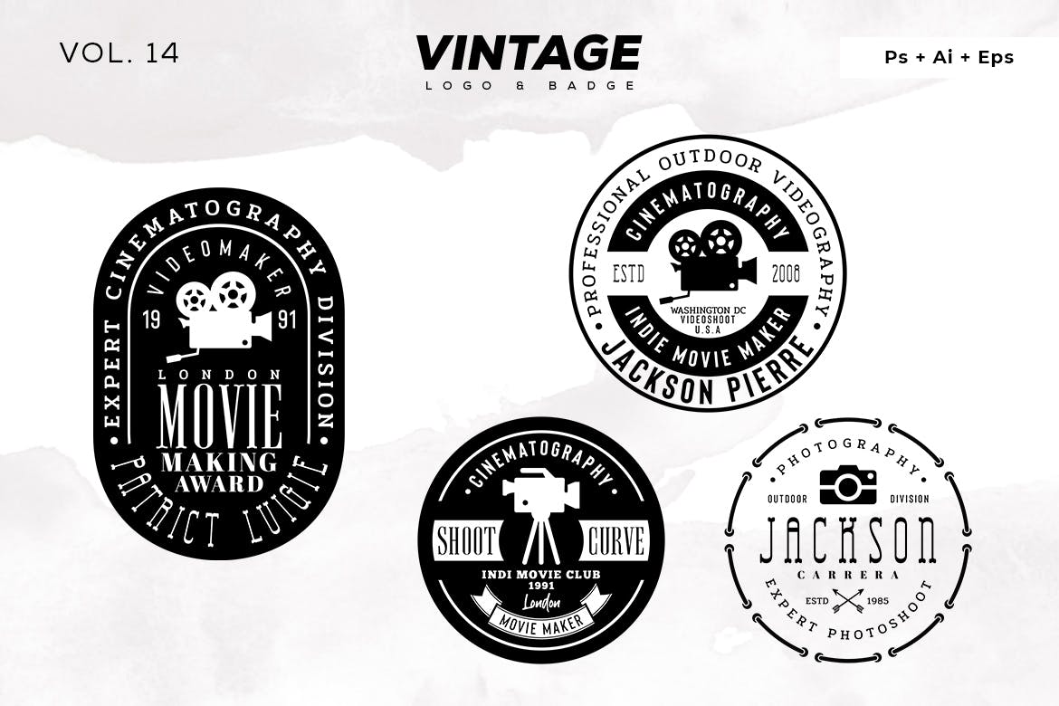欧美复古设计风格品牌第一素材精选LOGO商标模板v14 Vintage Logo & Badge Vol. 14插图