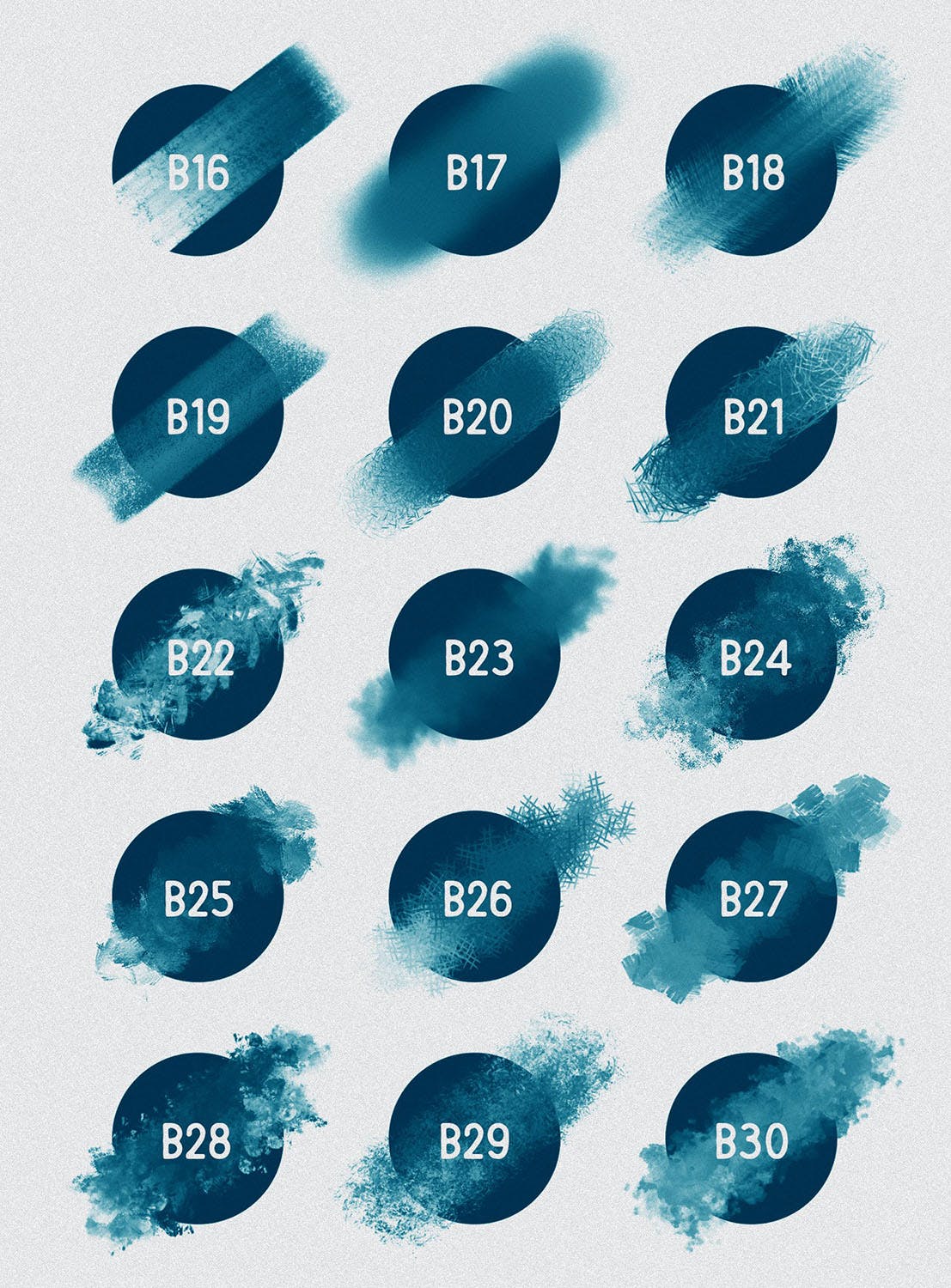 30种不同样式的Procreate专用混合笔刷大洋岛精选 Procreate: Blender Brushes插图3