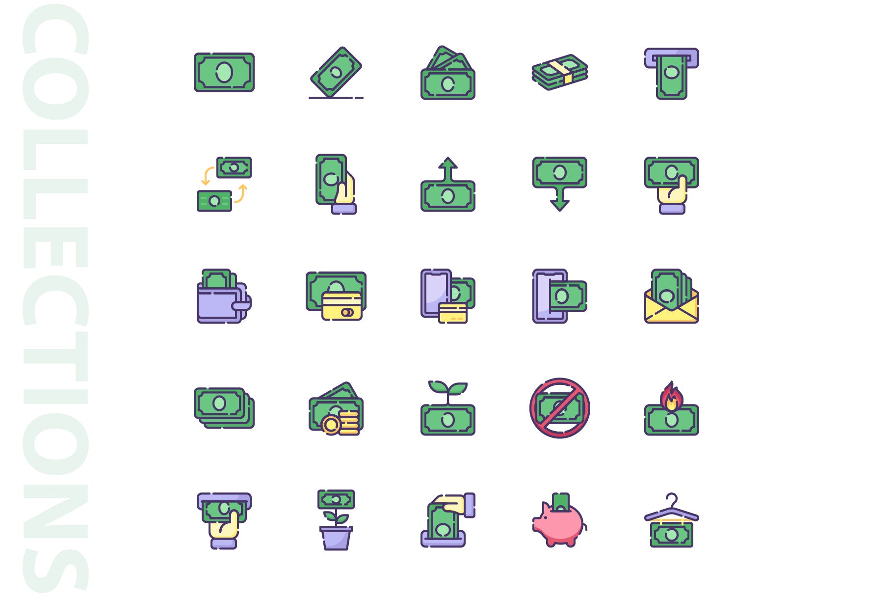 25枚金钱主题矢量填充第一素材精选图标 Money Filled Icons插图(3)