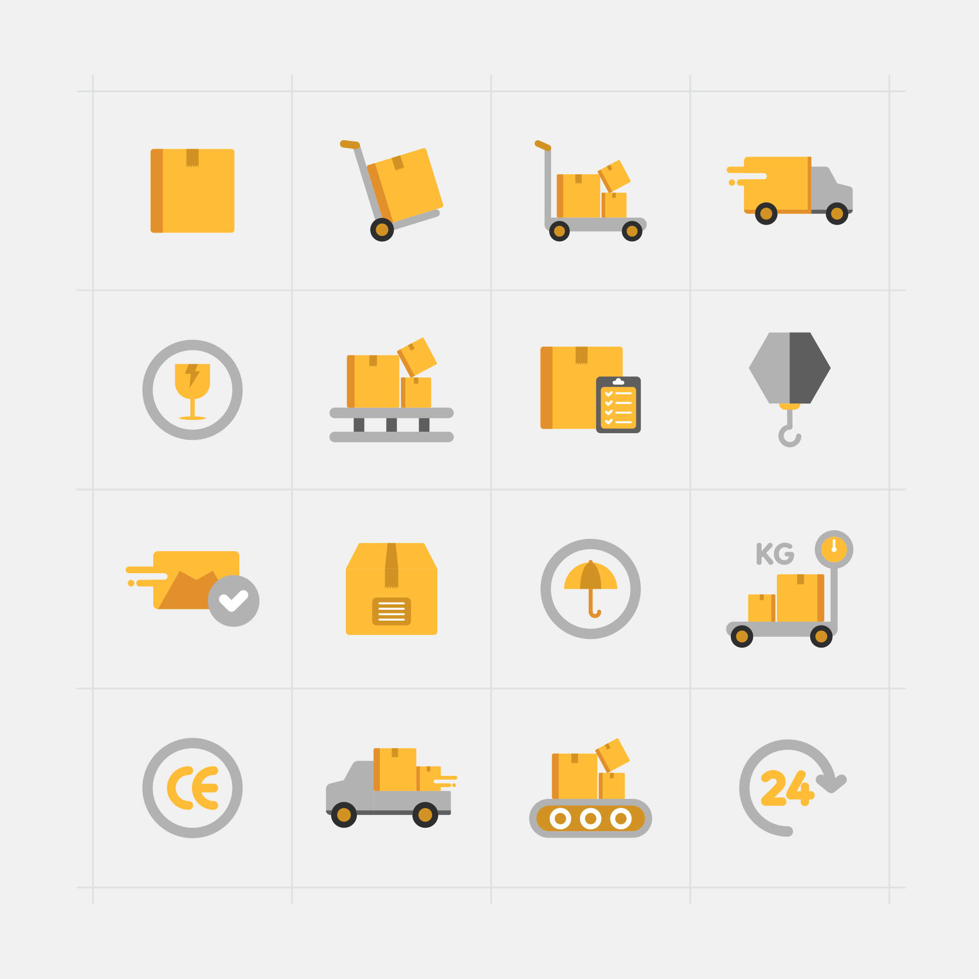 16枚快递配送主题矢量彩色大洋岛精选图标 16 Delivery Vector Icons插图