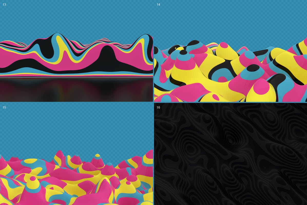 复古配色风格抽象3D波纹背景图素材 Abstract  3D Wavy Lines Background – Retro Color插图10