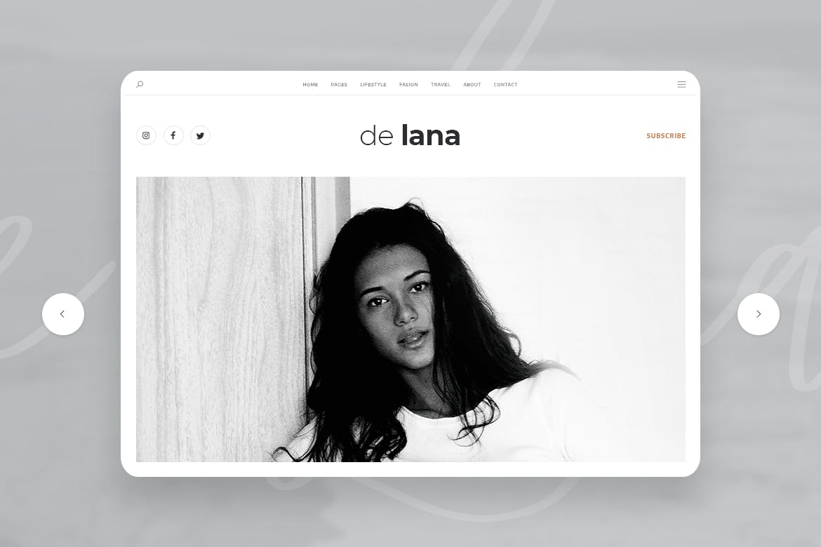极简设计风格个人博客网站设计PSD模板 De Lana – Personal Blog PSD Template插图
