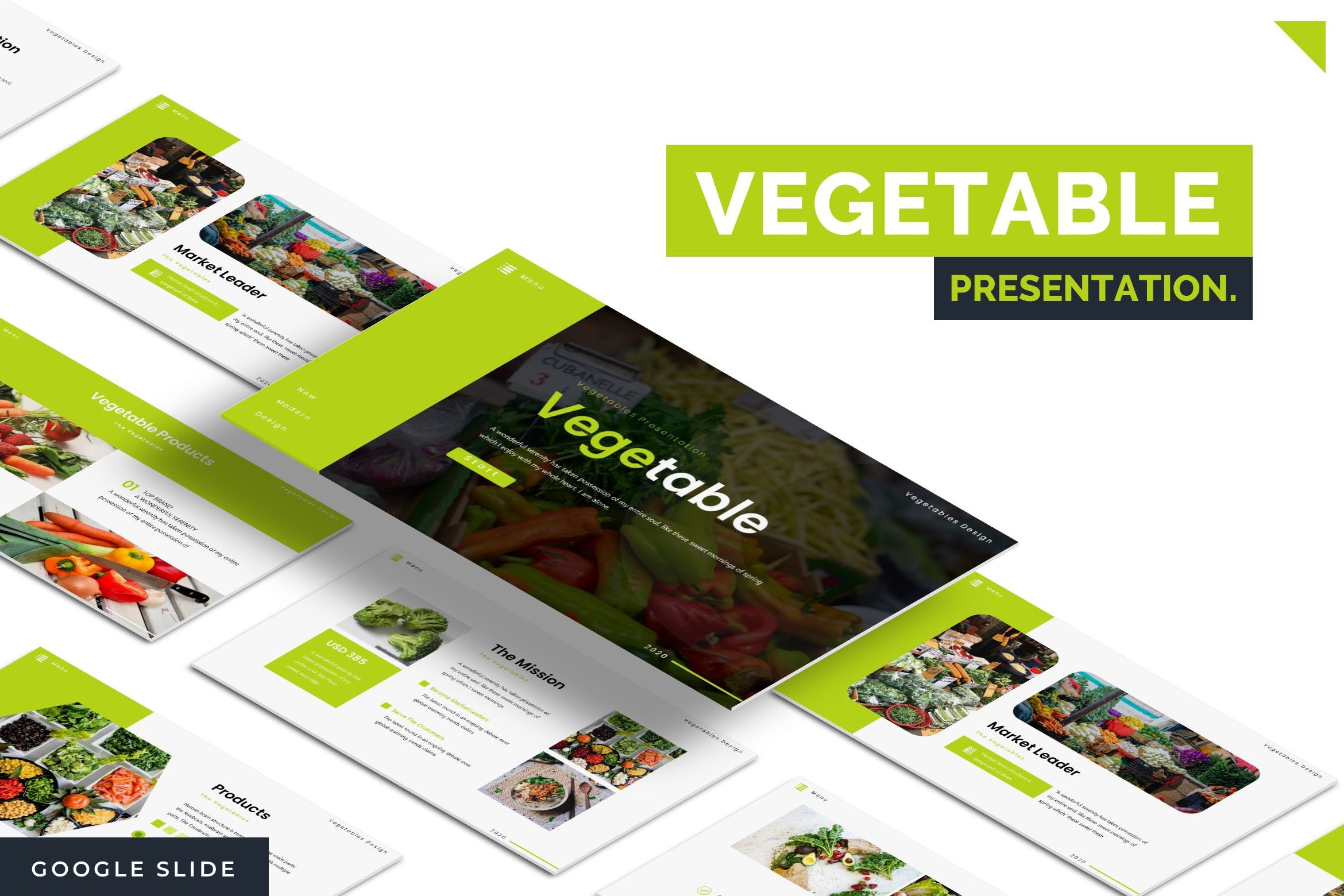 农产品/蔬果主题Google演示模板大洋岛精选 Vegetable – Google Slide Template插图