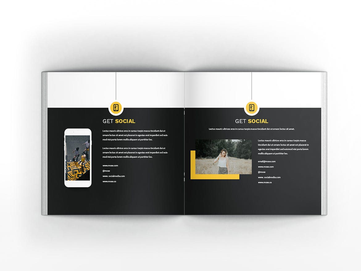 顶尖人才方形个人简历画册设计模板 Atery Resume CV Square Brochure Template插图(12)