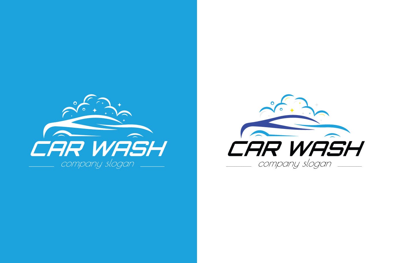 洗车店品牌Logo设计第一素材精选模板 Car Wash Business Logo Template插图(1)