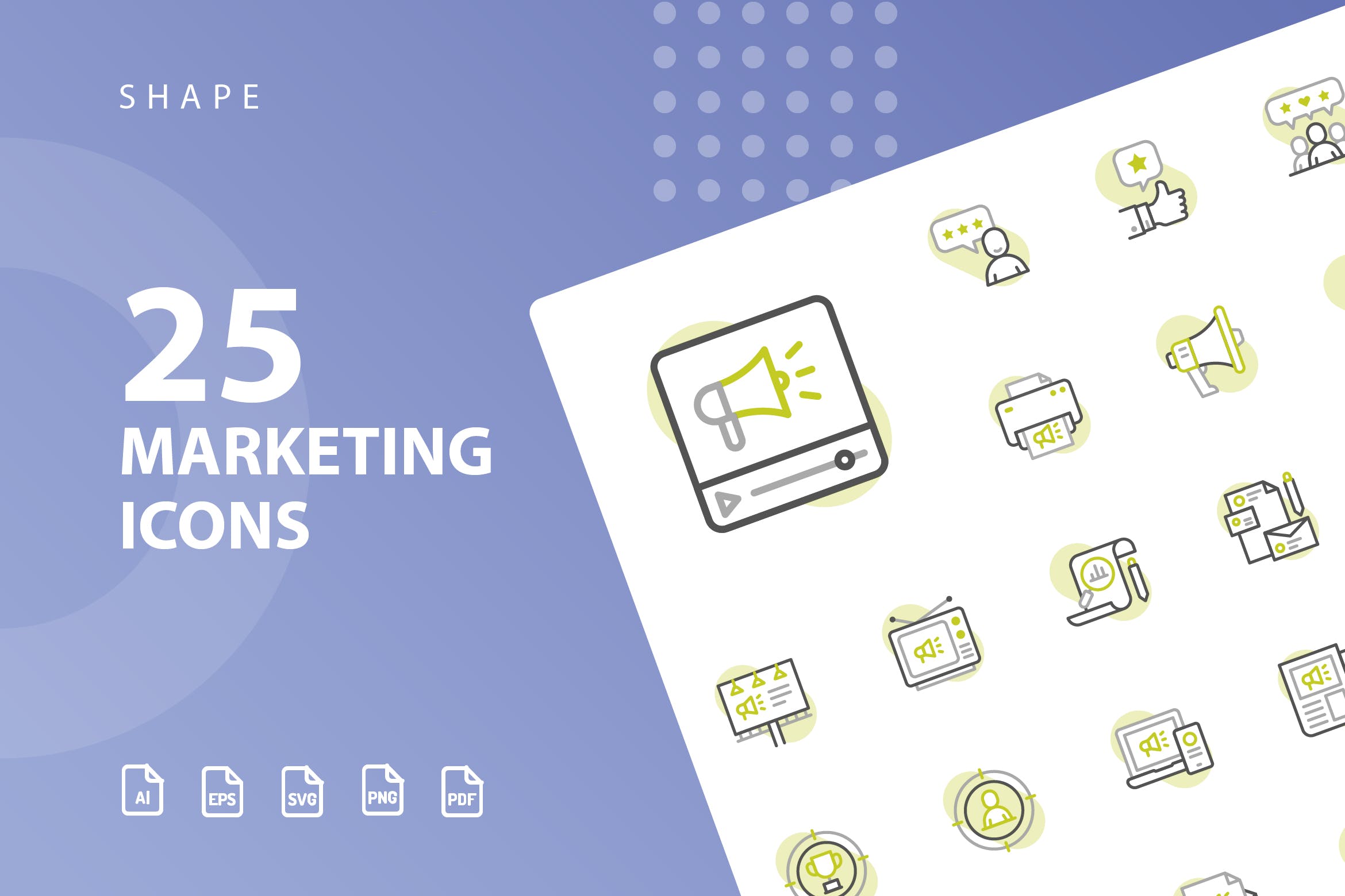 25枚市场营销主题矢量阴影第一素材精选图标 Marketing Shape Icons插图