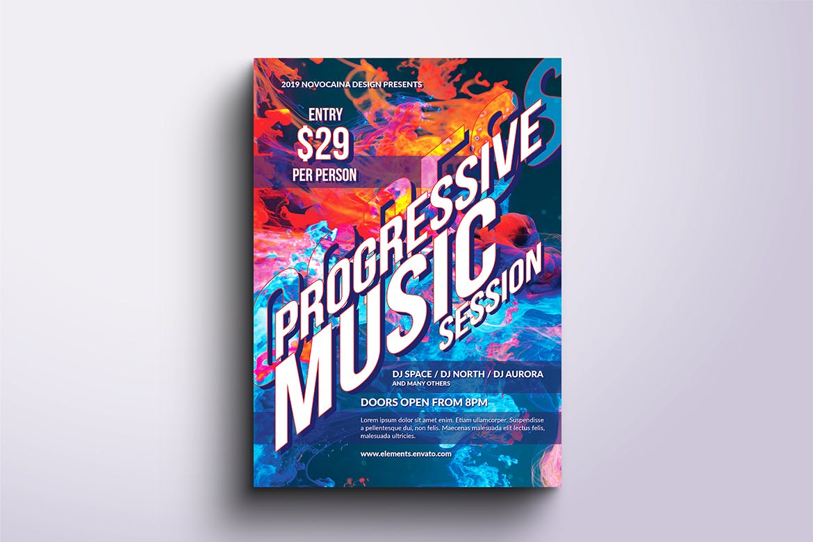 迪斯科音乐舞厅主题活动派对海报PSD素材第一素材精选模板合集v4 Event Party Posters & Flyers Bundle V4插图(5)