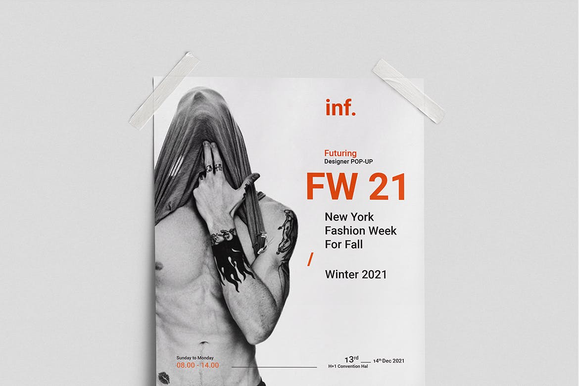 时装周活动宣传海报传单蚂蚁素材精选PSD模板 Fashion Week Flyer插图(3)