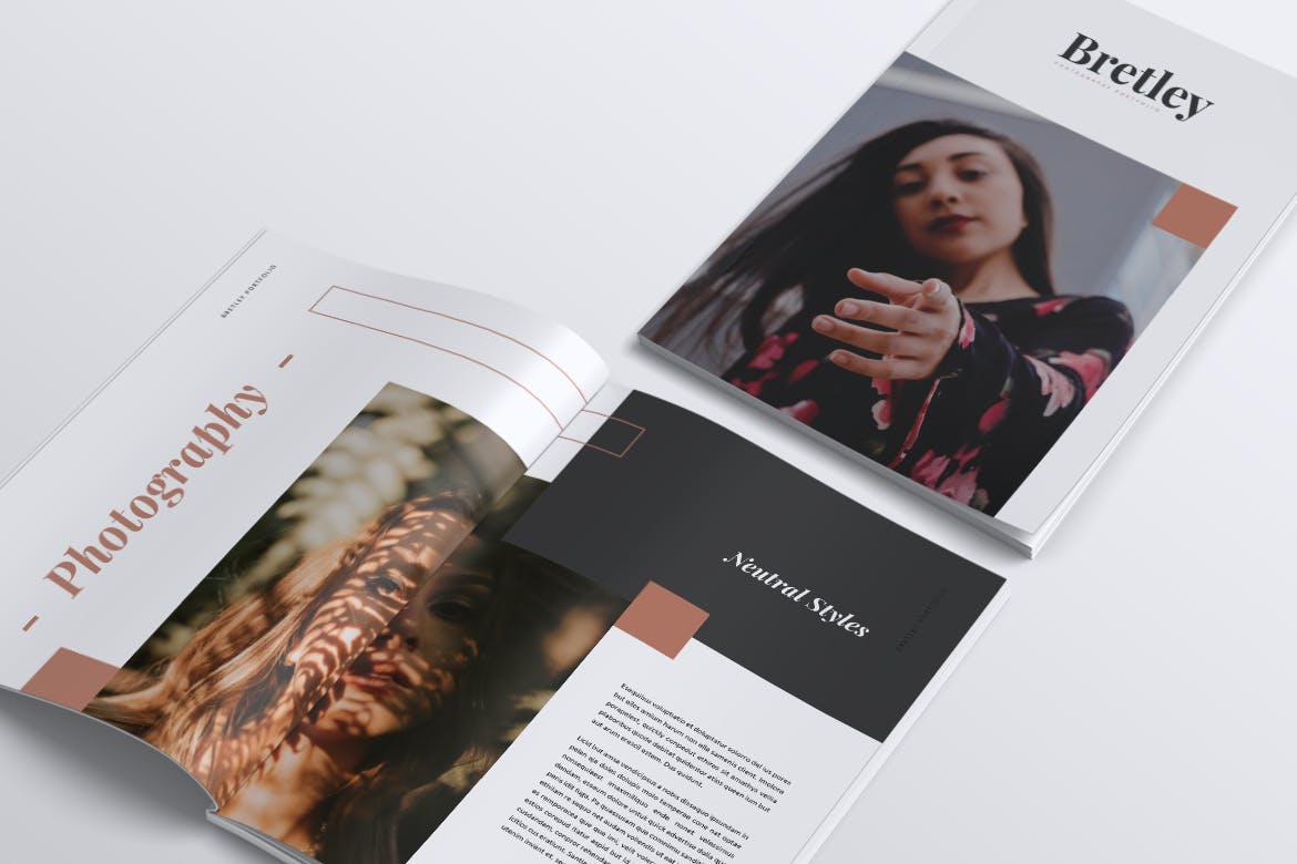 创意摄影作品集/照片画册设计模板 BRETLEY Creative Photography Portfolio Brochures插图3