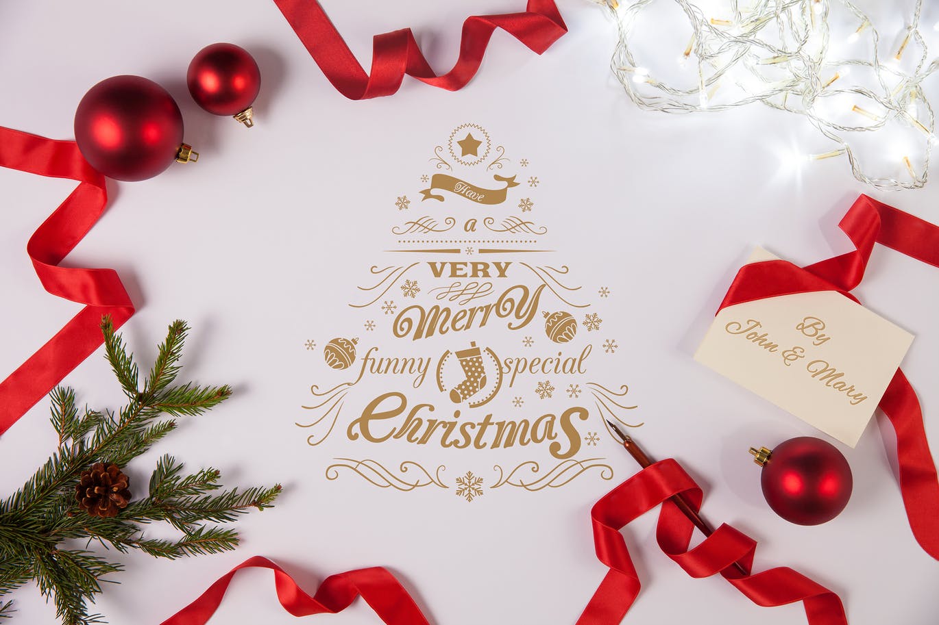 简约优雅风格圣诞节贺卡设计图样机蚂蚁素材精选模板v2 Clean and Elegant Christmas Greetings Mockups #2插图