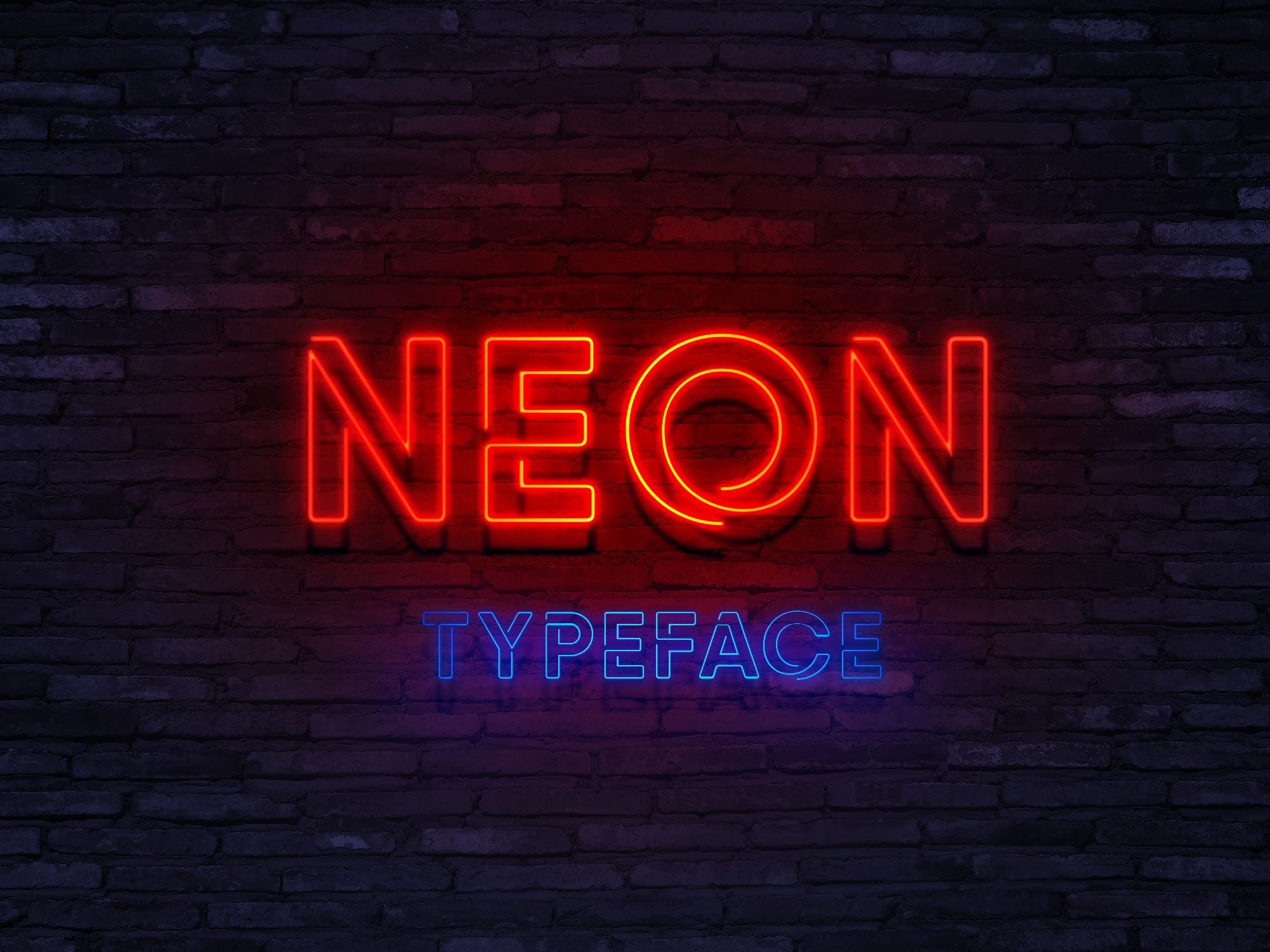 霓虹灯风格品牌设计英文装饰字体第一素材精选 Neon Display Font插图(3)