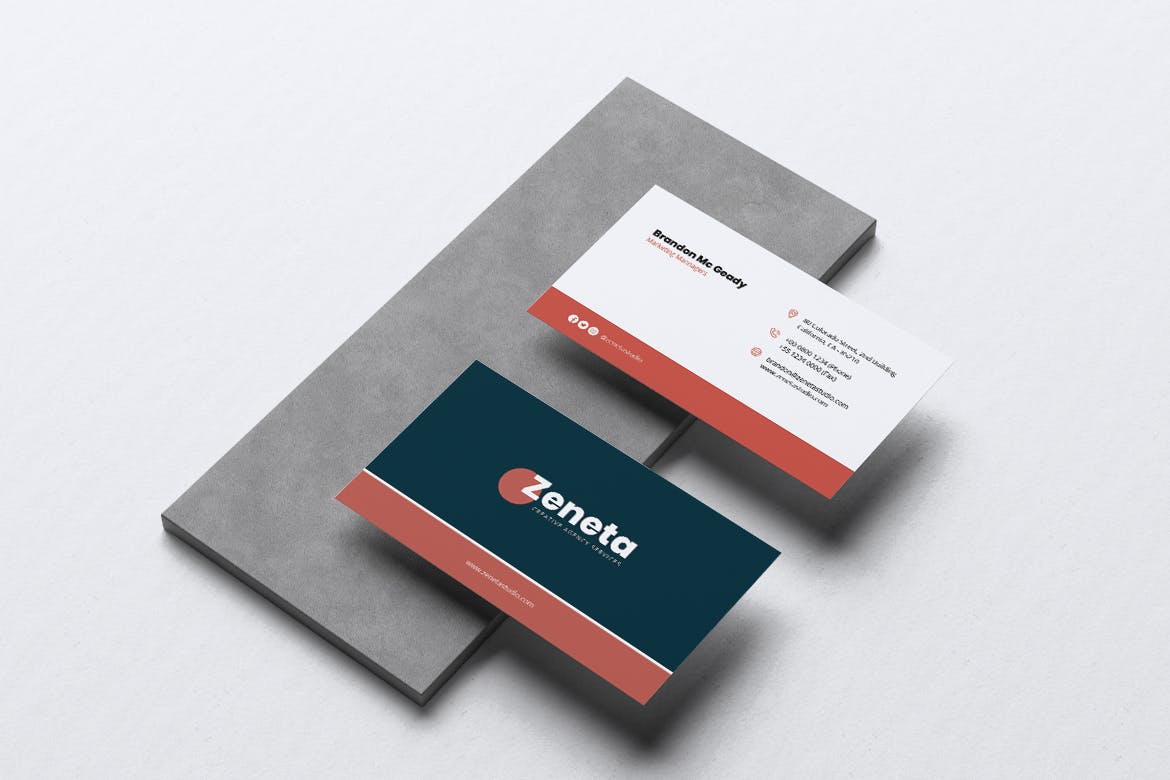 创意代理公司宣传单&企业蚂蚁素材精选名片模板 ZENETA Creative Agency Flyer & Business Card插图(2)