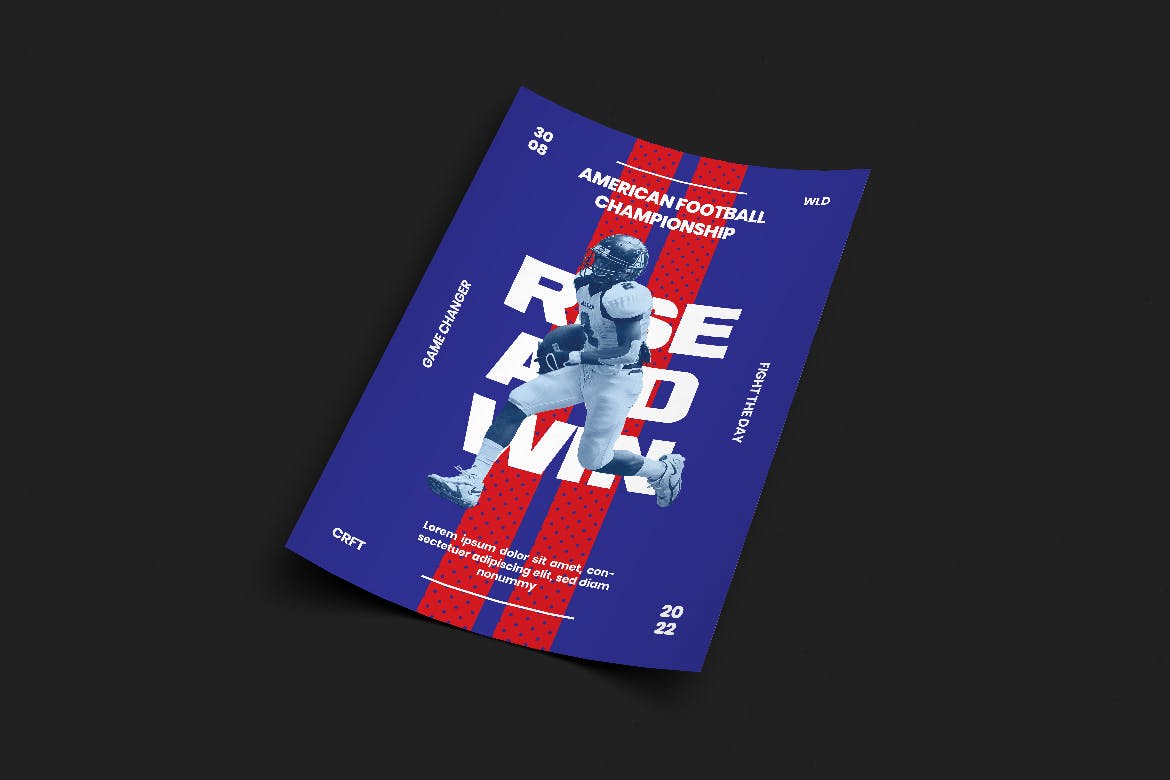 橄榄球运动海报PSD素材蚂蚁素材精选模板 Demitrius Poster Design插图(3)