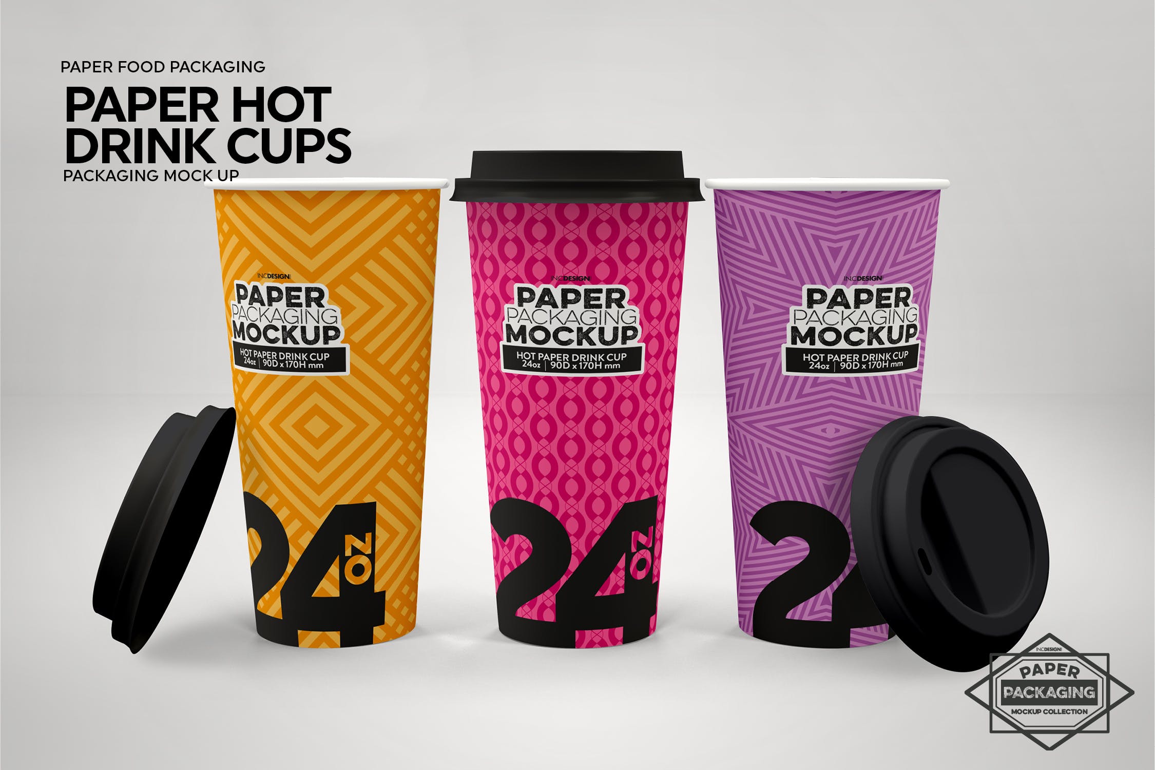 热饮一次性纸杯外观设计第一素材精选 Paper Hot Drink Cups Packaging Mockup插图(4)