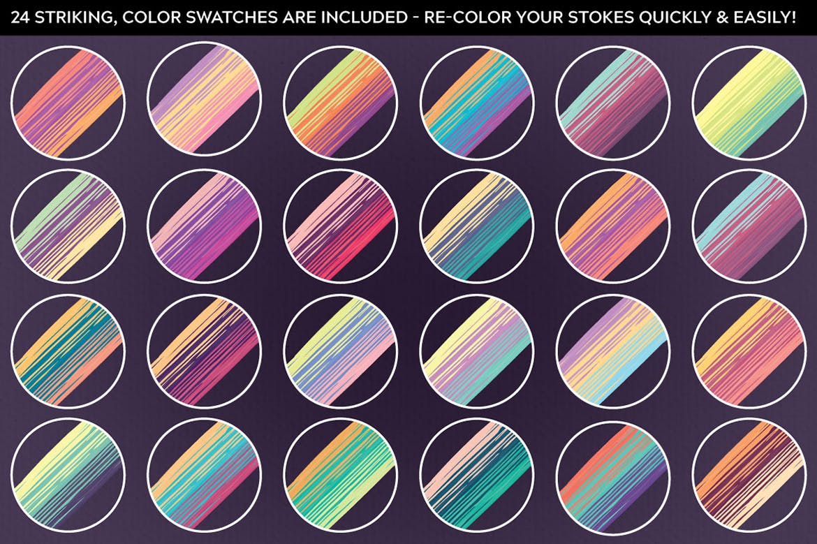 多彩混合油漆AI笔刷第一素材精选 Multi-color, Mixed Paint Brushes插图(8)