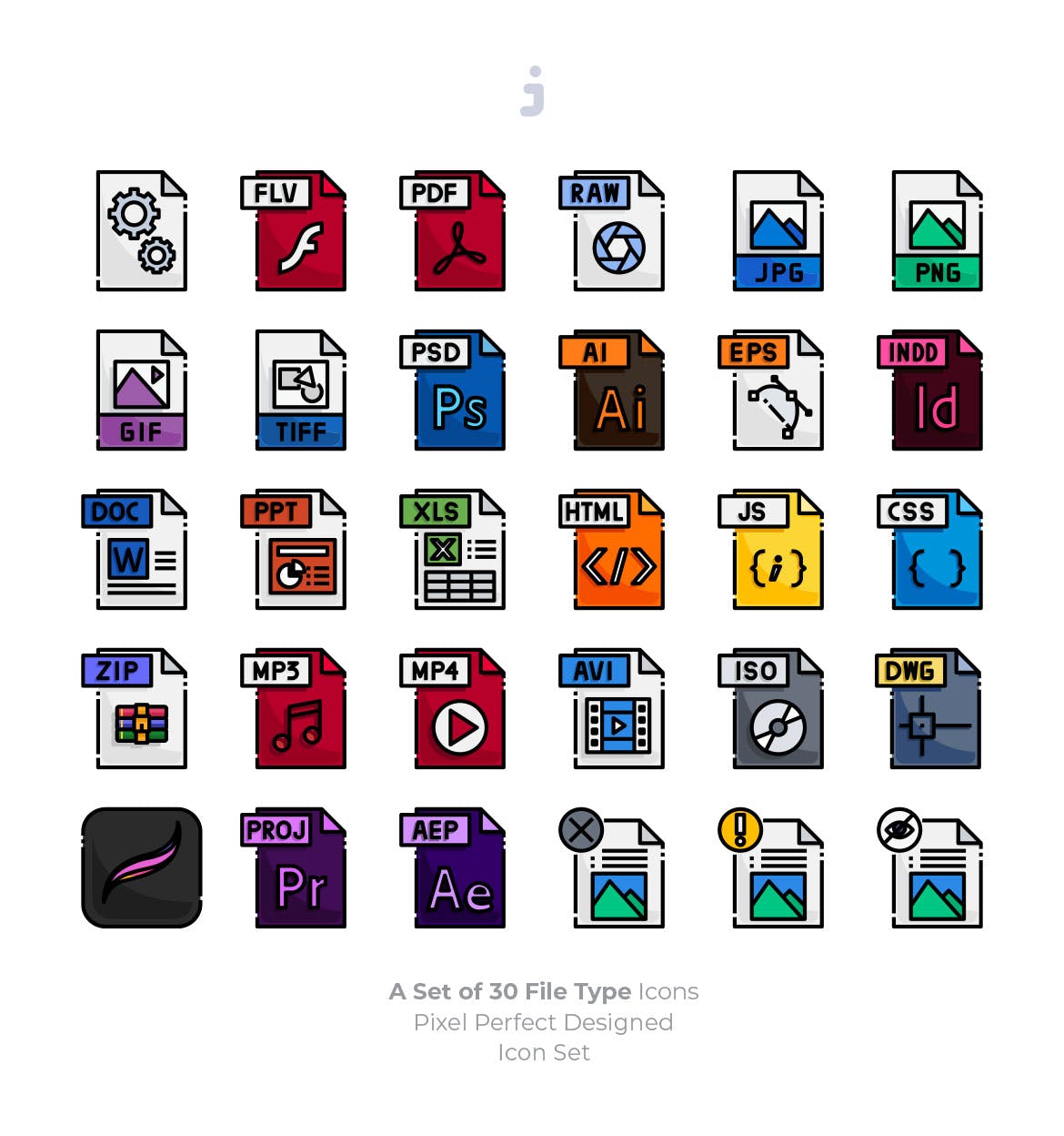 30种文件格式矢量蚂蚁素材精选图标 30 File Type Icons插图(1)