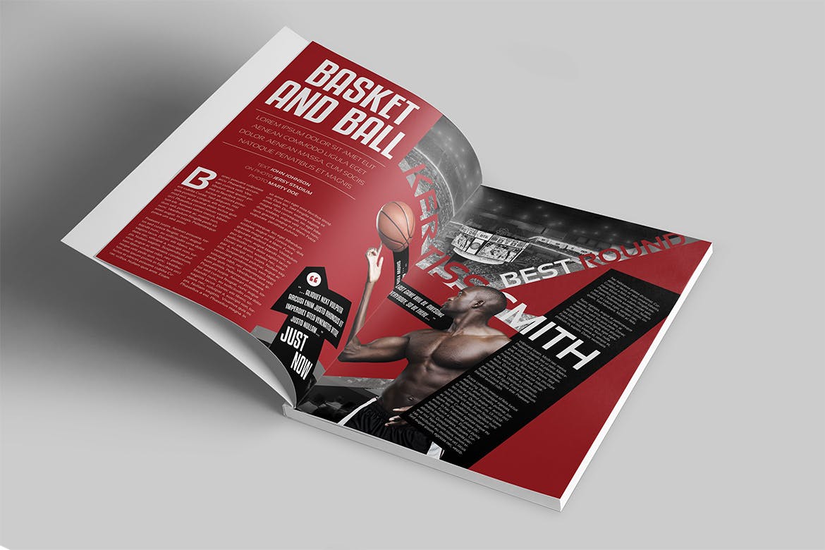 NBA篮球赛事蚂蚁素材精选杂志版式设计模板 Magazine Template插图(2)