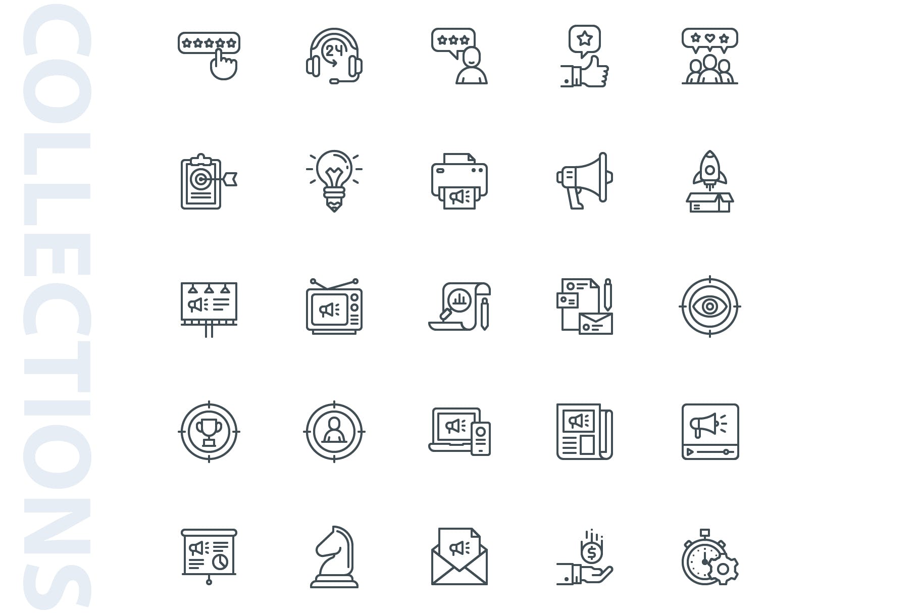 25枚市场营销主题矢量线性第一素材精选图标 Marketing Lineart Icons插图(3)