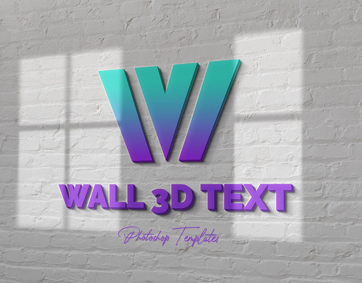 墙体3D字体&Logo设计效果图样机第一素材精选 Wall Text or Logo Mockups插图(6)