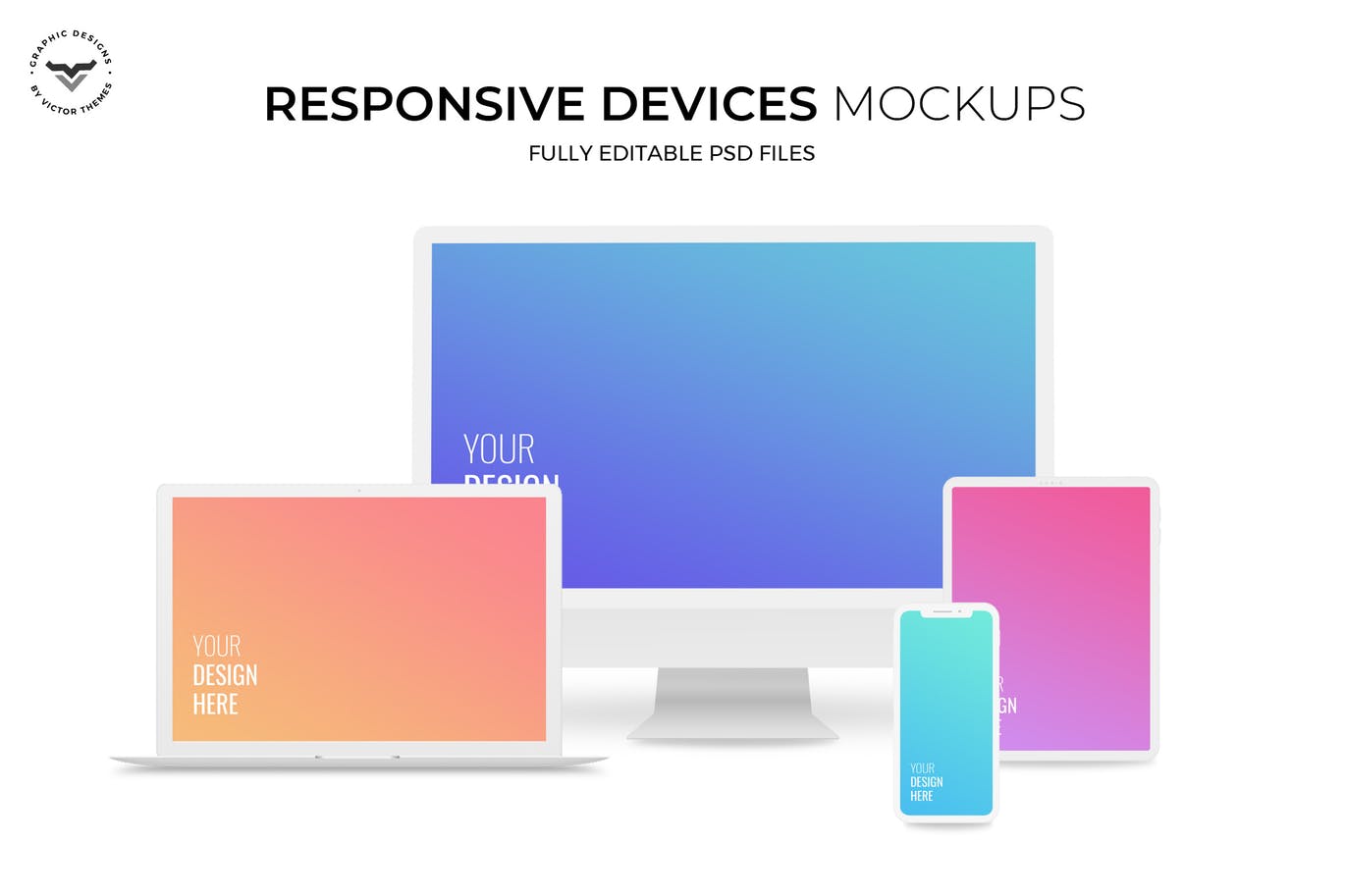 多设备响应式设计效果图预览第一素材精选样机套件 Responsive Devices Mockups插图