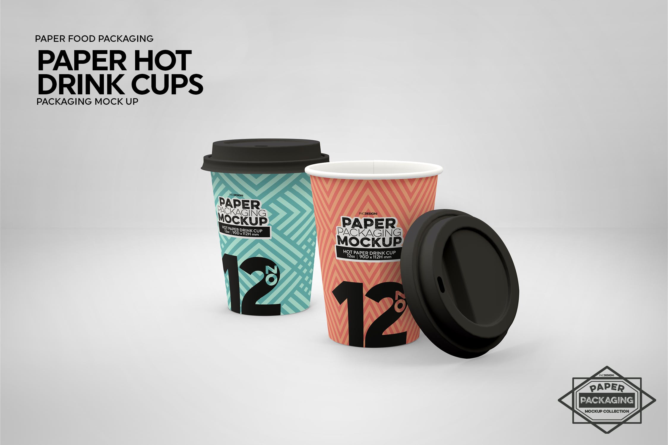 热饮一次性纸杯外观设计第一素材精选 Paper Hot Drink Cups Packaging Mockup插图(10)