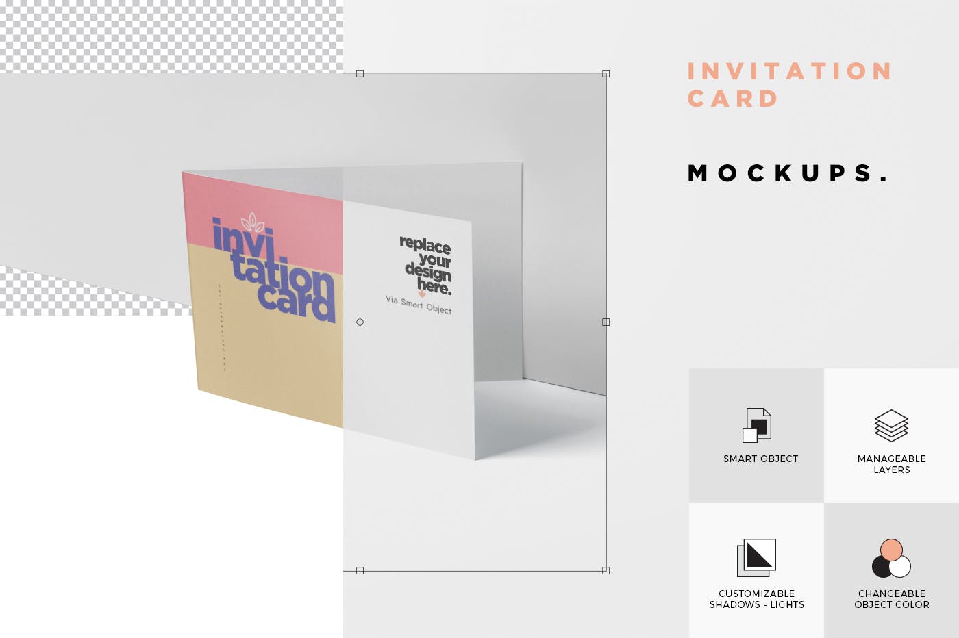 创意邀请卡/邀请函设计图样机第一素材精选 Invitation Card Mock-Up Set插图(5)