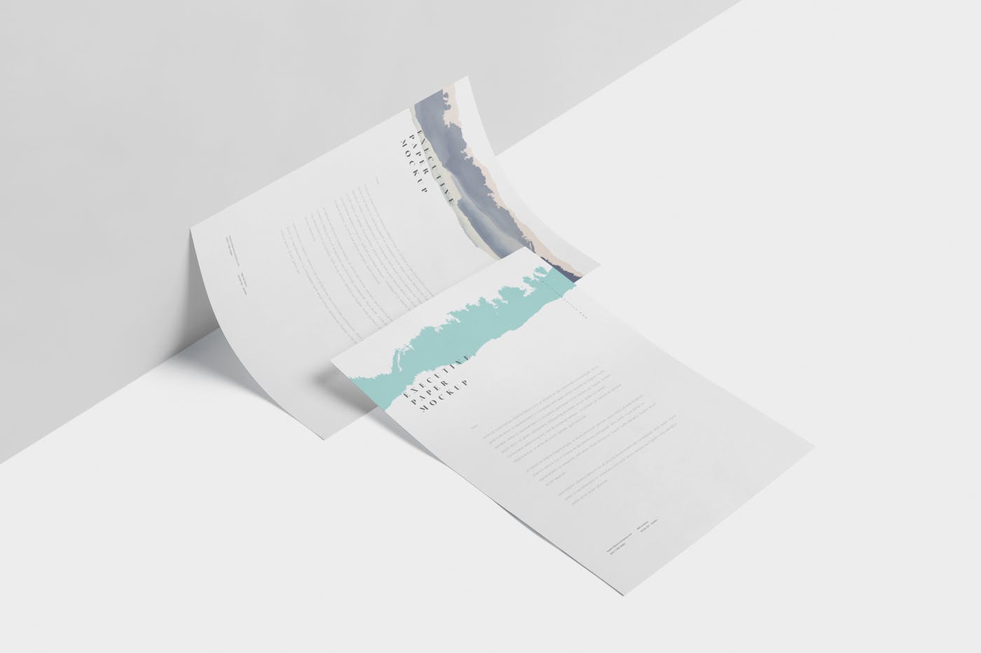 企业宣传单张设计效果图样机蚂蚁素材精选 Executive Paper Mockup – 7×10 Inch Size插图(2)