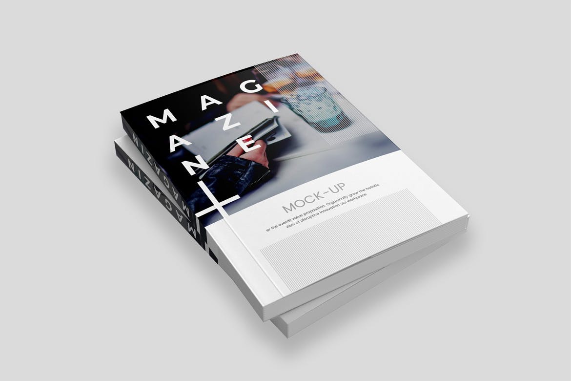 简约风格图书杂志封面设计图样机第一素材精选 Magazine Mockup插图(1)