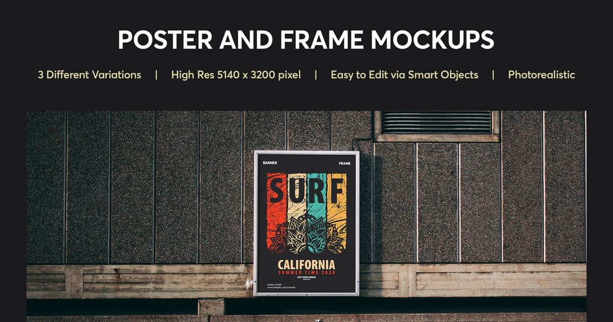 海报设计效果图样机第一素材精选模板v01 Poster and Frame Mockup Vol 01插图