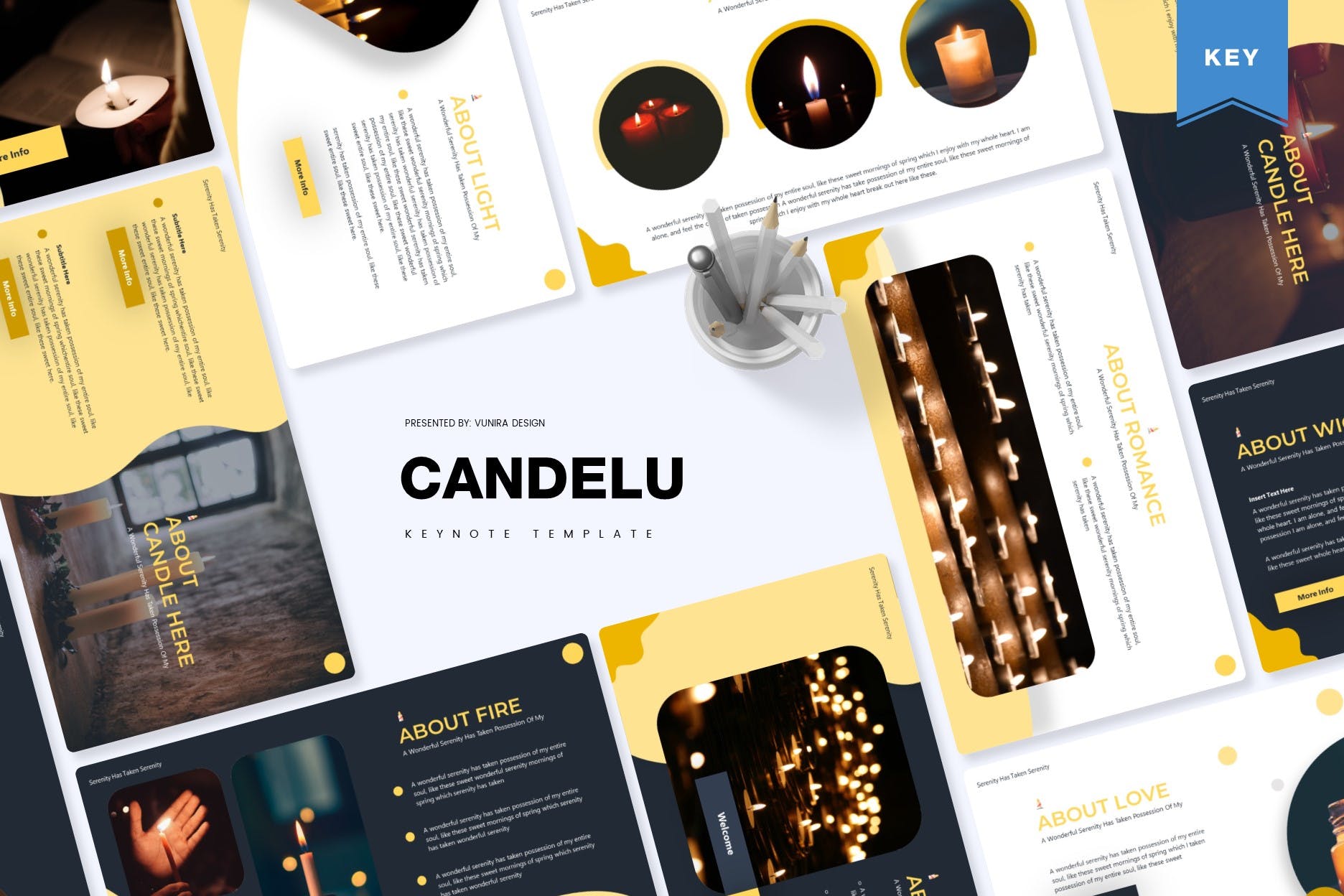 烛光蜡烛设计风格Keynote幻灯片素材 Candelu | Keynote Template插图