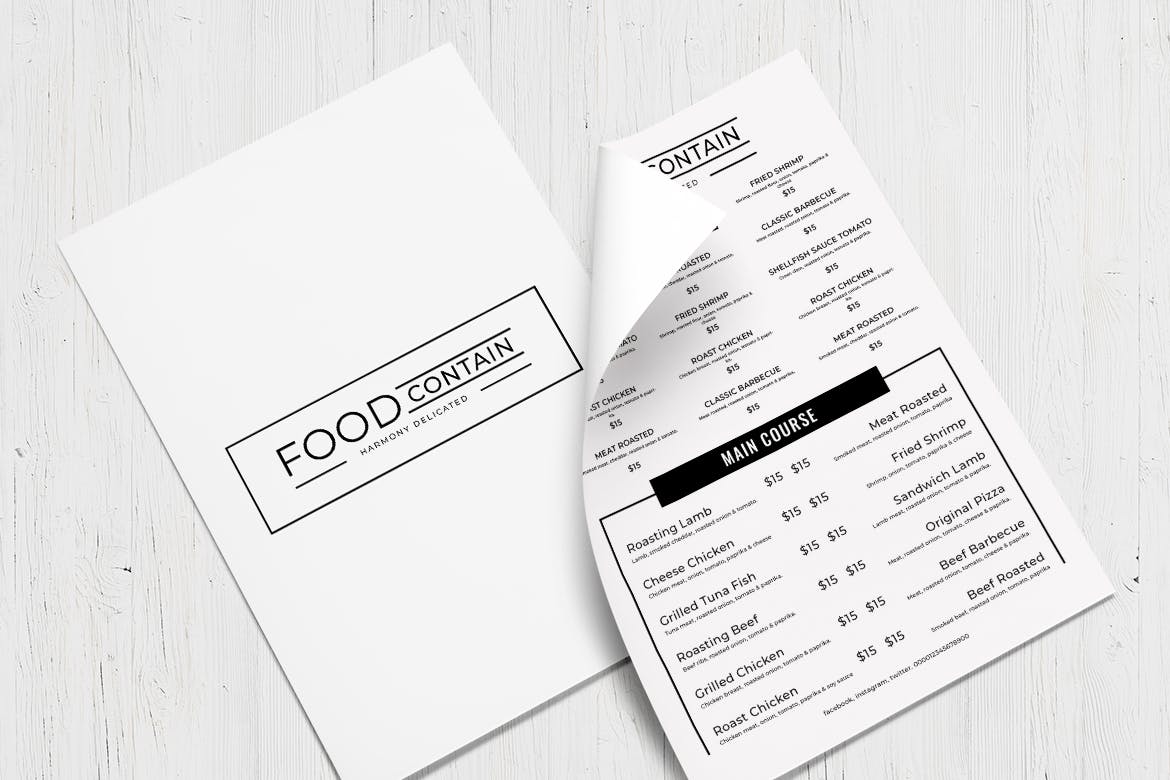 简约风西式餐厅蚂蚁素材精选菜单模板v49 SGM – Food Menu. 49插图(3)