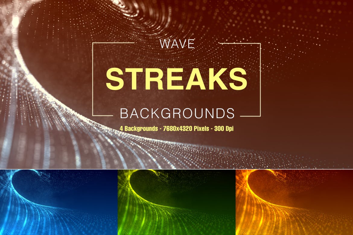 8K超高清虚幻波浪条纹背景图素材 Wave Streaks插图(1)