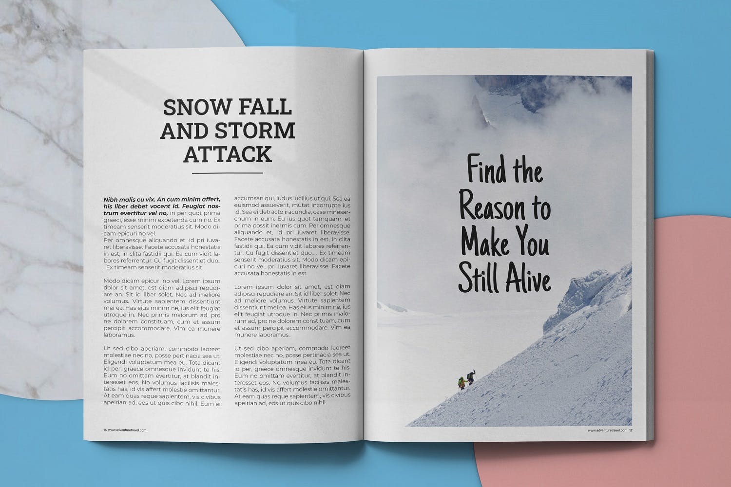 冒险旅行主题第一素材精选杂志排版设计模板 Adventure Travel Magazine Template插图(8)
