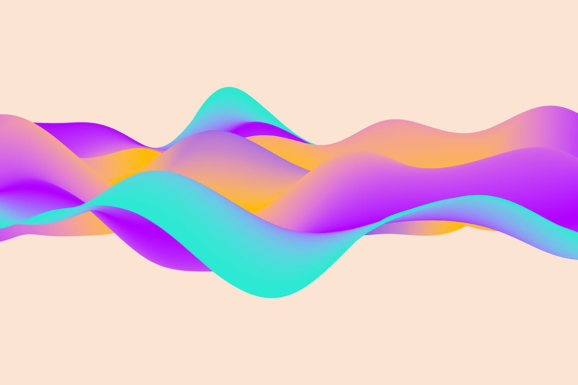 多彩液体流动波纹高清背景图素材包 Soft Colorful Waves Background Set插图12