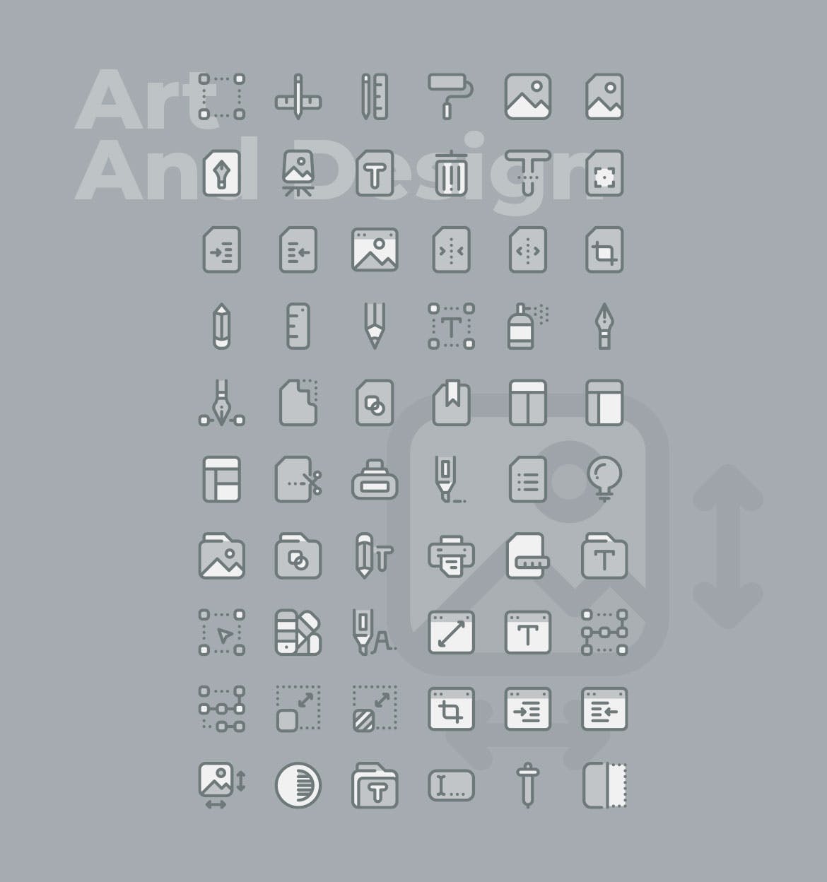 60枚交互设计主题双色调矢量蚂蚁素材精选图标 60 Art & Design Icons  –  Two Tone Style插图(1)