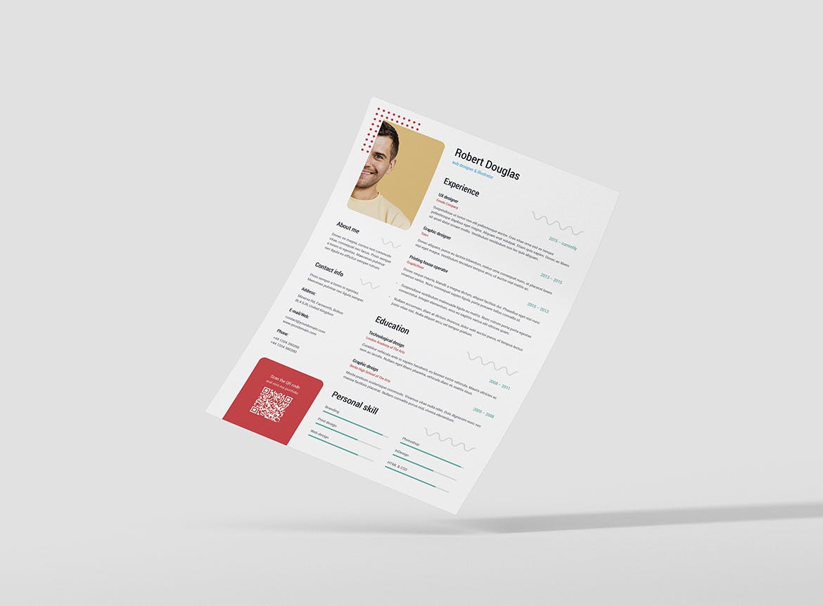 网页交互设计师大洋岛精选简历模板 Flyer – Resume插图2