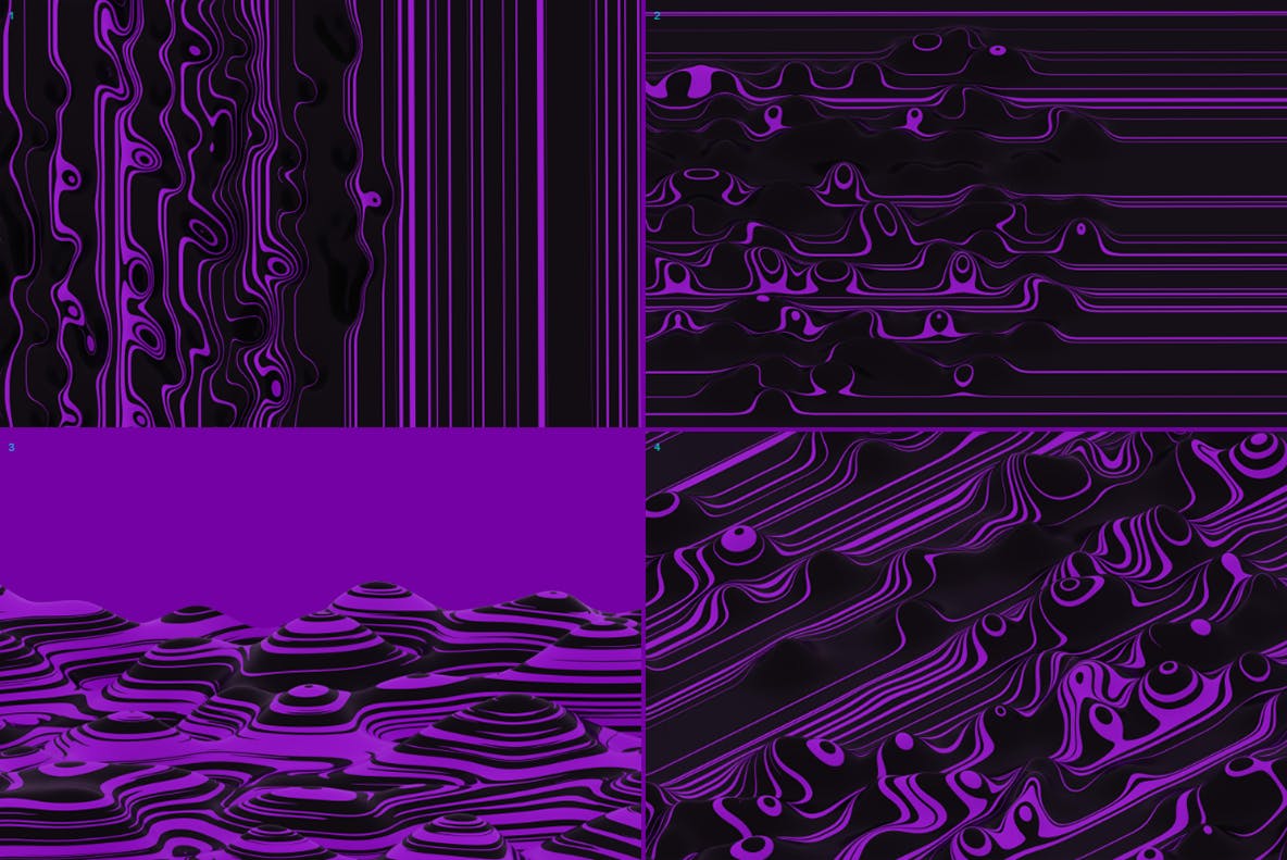 16种三维抽象波浪线高清背景图素材 3D Abstract Wavy Lines Backgrounds插图(6)