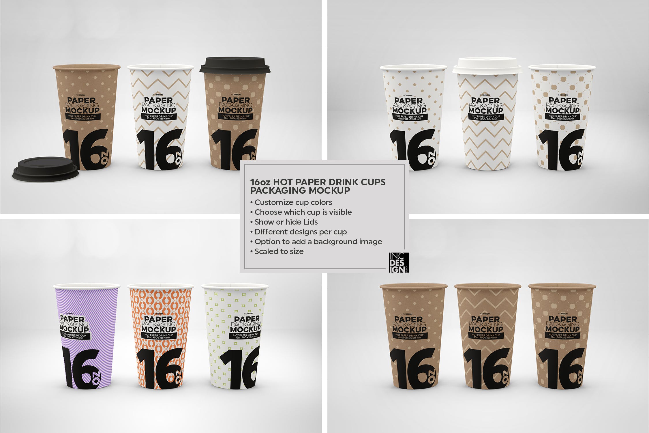 热饮一次性纸杯外观设计第一素材精选 Paper Hot Drink Cups Packaging Mockup插图(9)