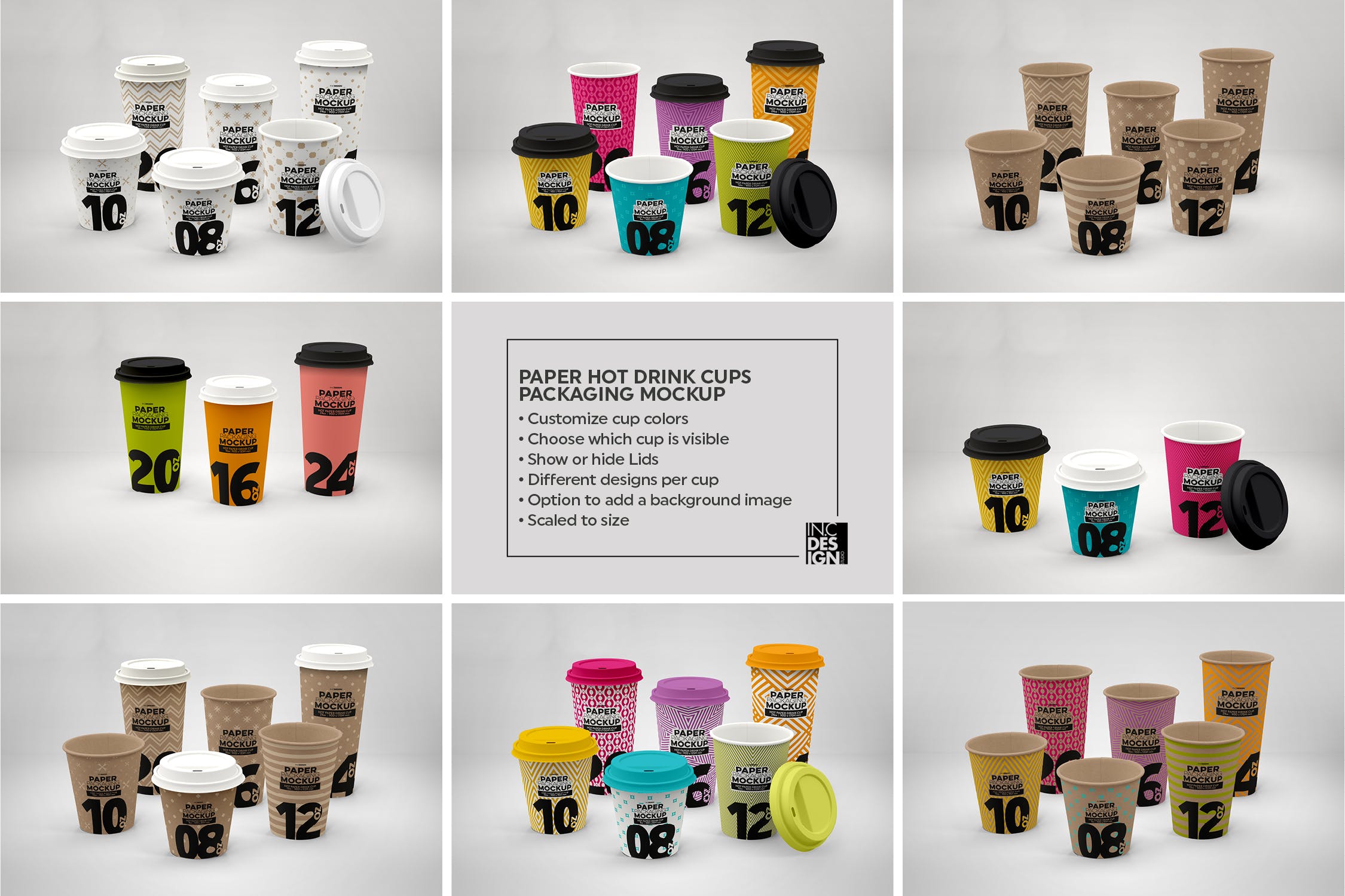 热饮一次性纸杯外观设计蚂蚁素材精选 Paper Hot Drink Cups Packaging Mockup插图(3)