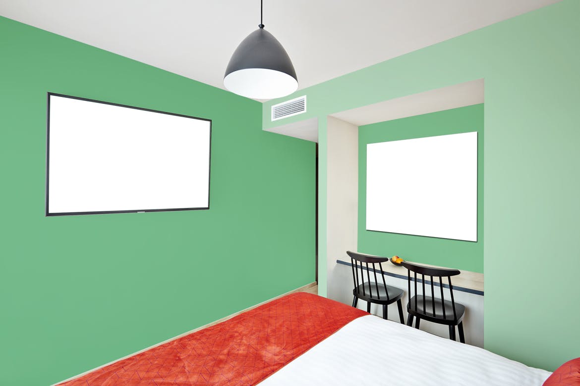 酒店房间装饰画框样机蚂蚁素材精选模板v01 Hotel-Room-01-Mockup插图(2)