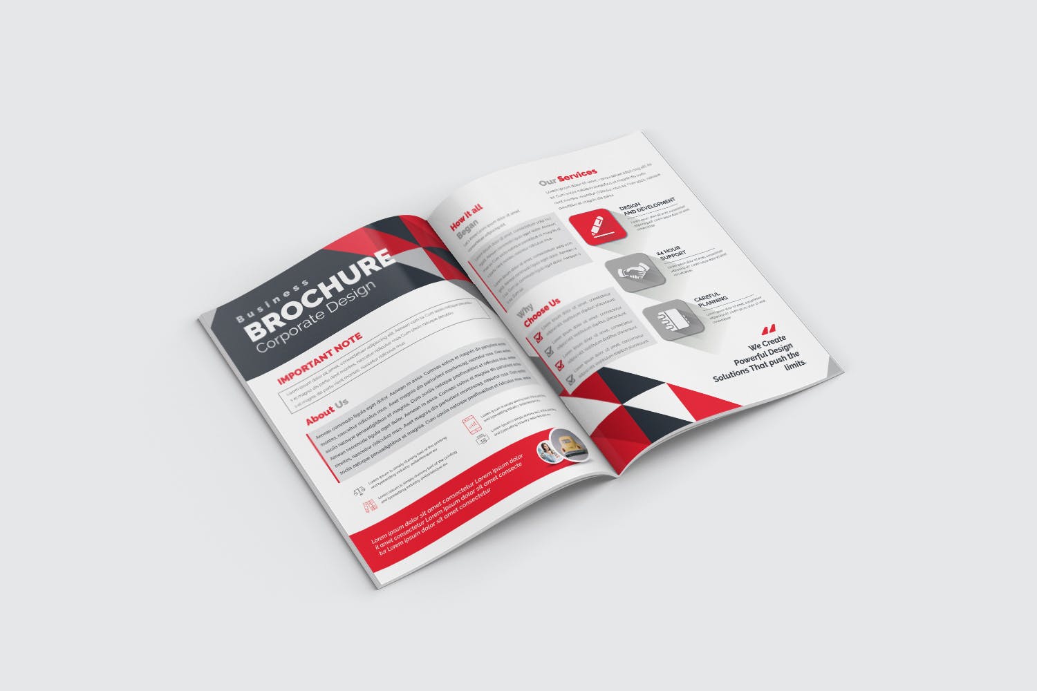 双折页企业宣传册设计模板 Bifold Brochure插图(1)