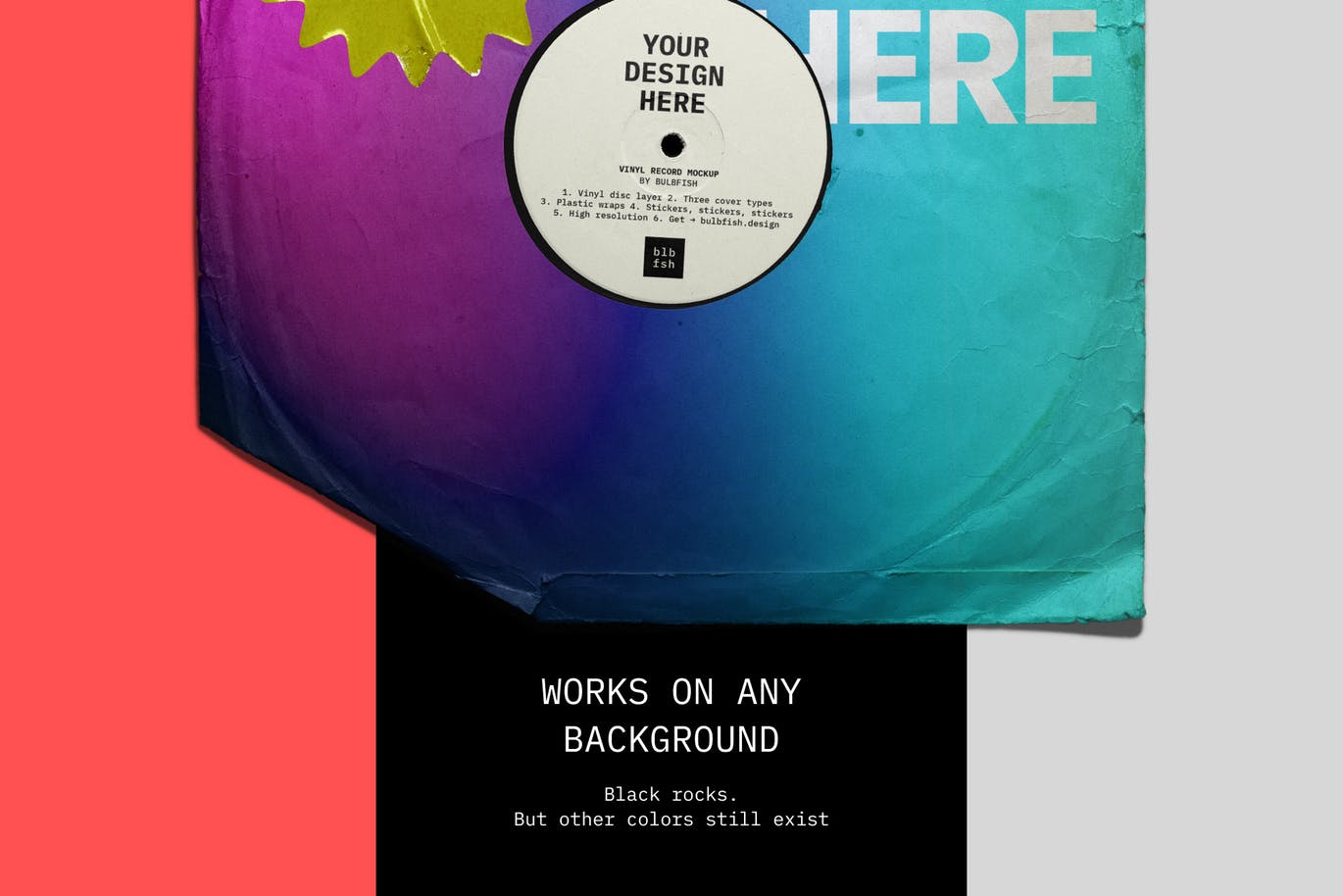 乙烯基唱片包装盒及封面设计图蚂蚁素材精选模板 Vinyl Record Mockup插图(2)