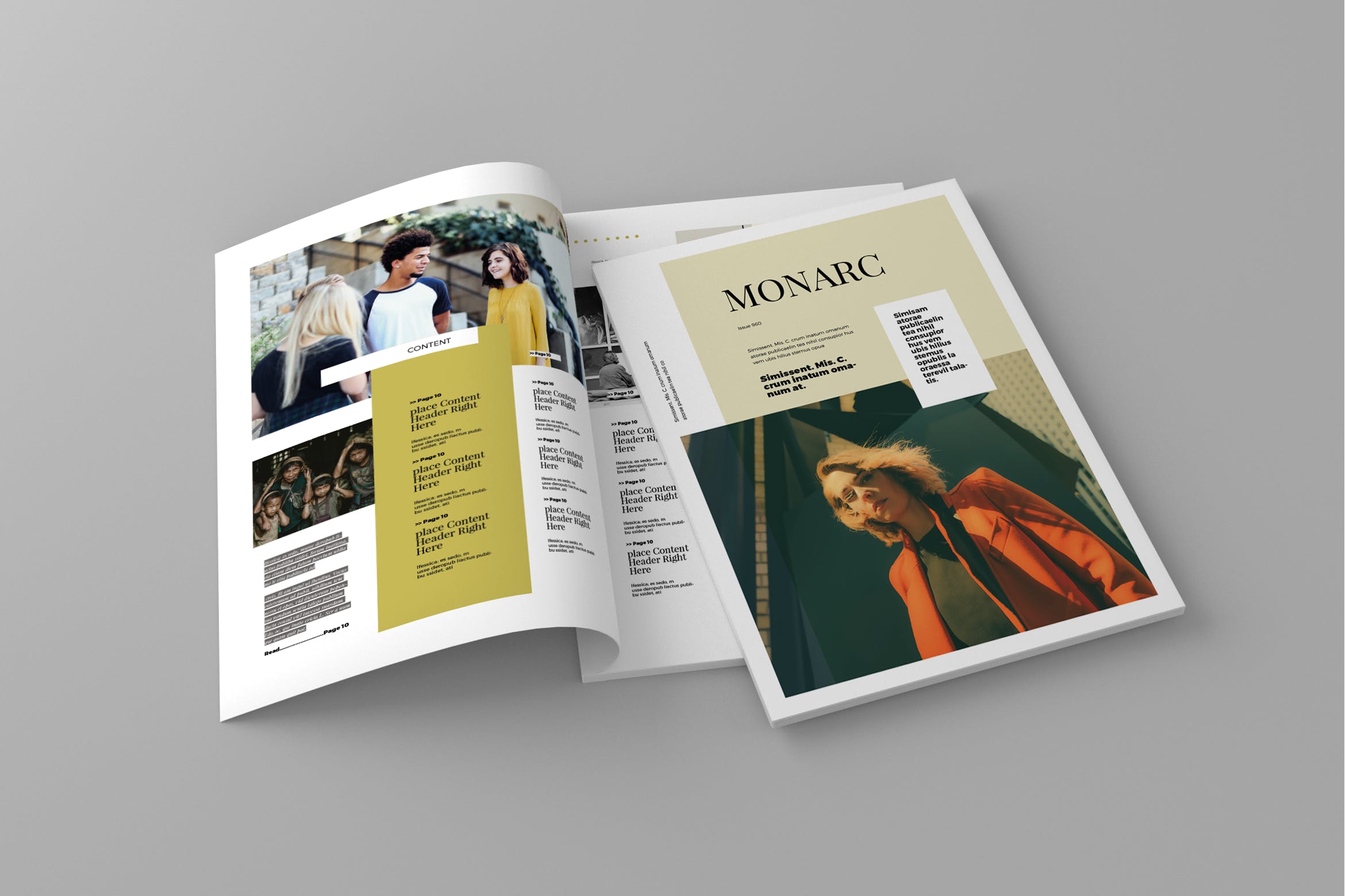 时尚企业蚂蚁素材精选杂志排版设计模板 Monarc – Magazine Template插图