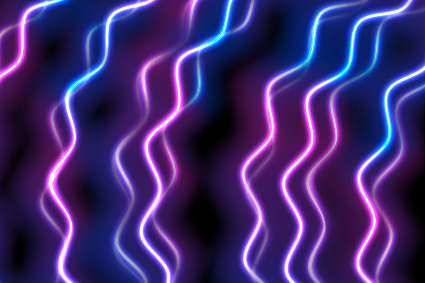 蓝紫色霓虹波高清抽象第一素材精选背景素材 Blue purple neon waves abstract background插图