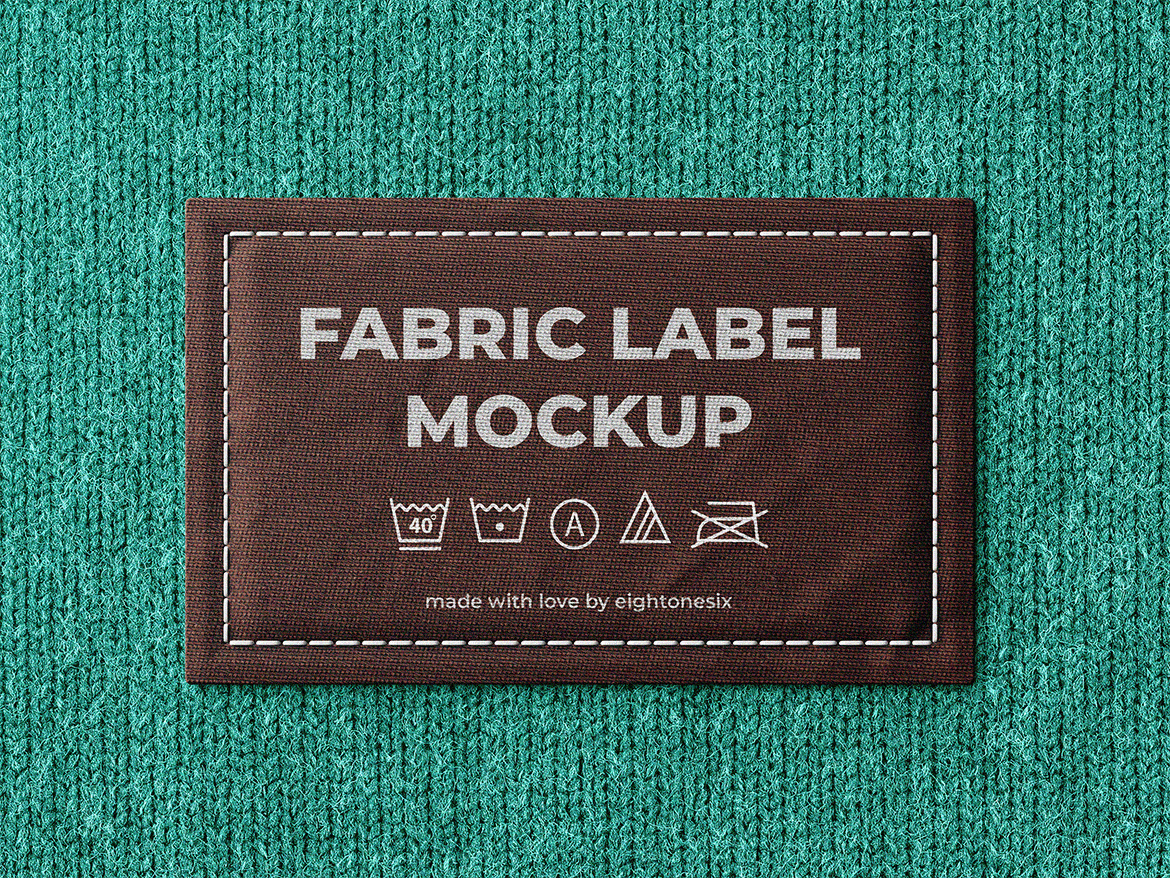 面料服装标签设计大洋岛精选模板 Fabric Label Mock-Up Template插图3